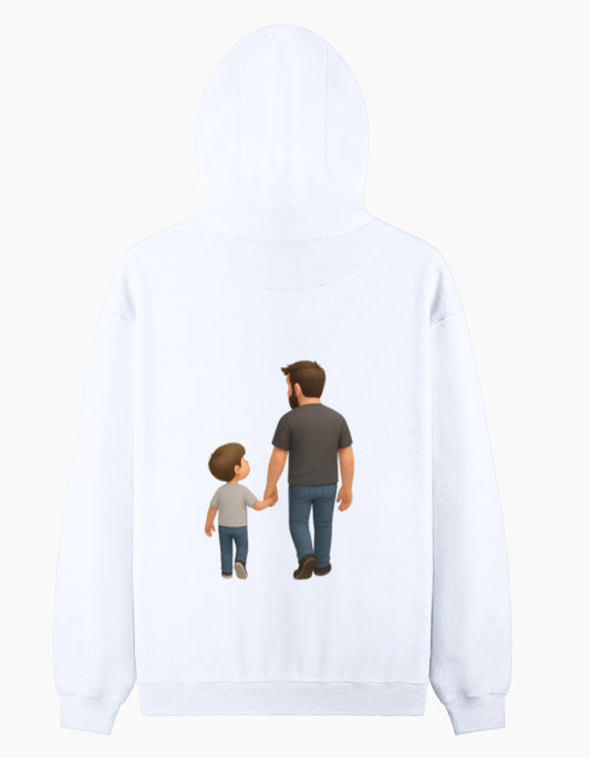 TrueSide Unisex Pullover Hoodie – White – Back View