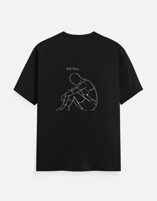 TrueSide Unisex Classic Crew T-Shirt – Black – Back View