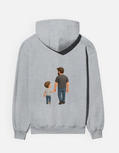 TrueSide Unisex Hoodie – Grey Melange – Back View