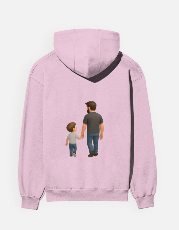 TrueSide Unisex Hoodie – Light Baby Pink – Back View