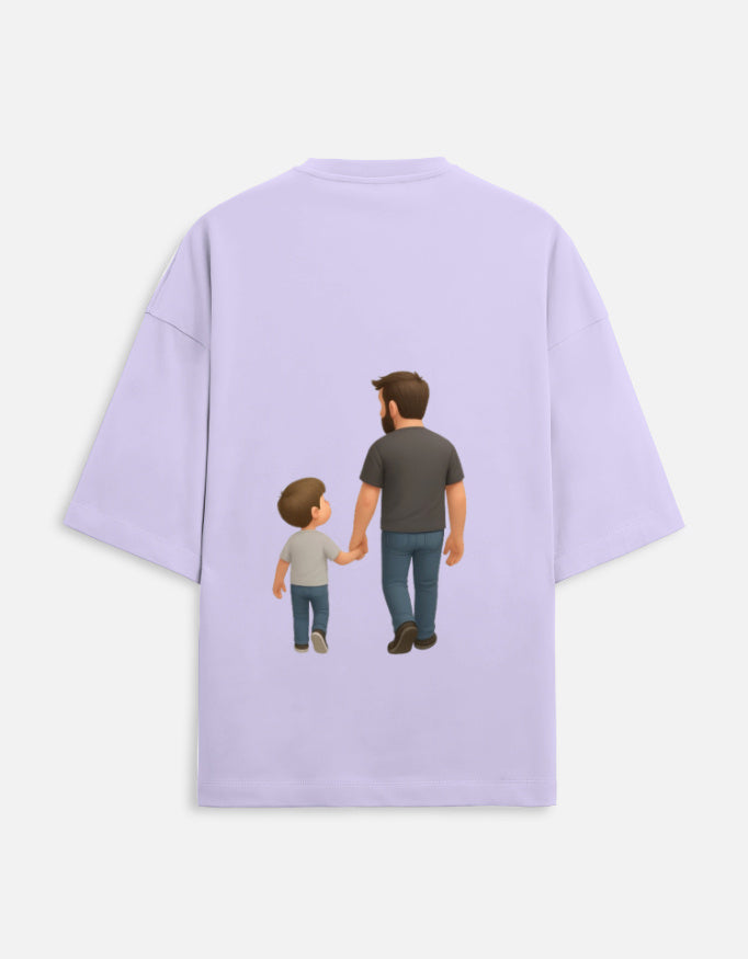 TrueSide Unisex Terry Oversized Tee – Lavender – Back View
