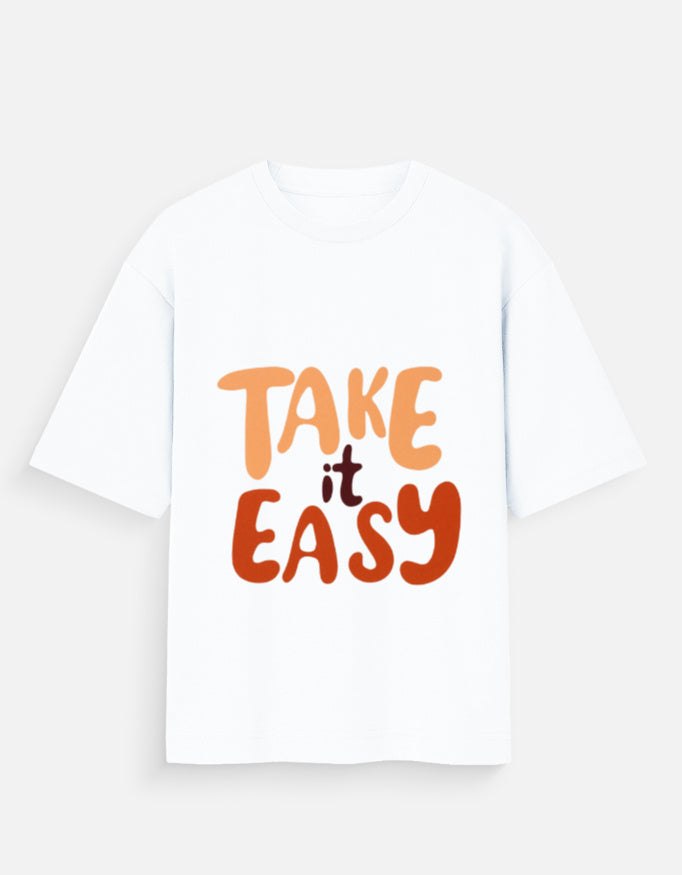 TrueSide Unisex Oversized Standard T-Shirt – White – Front View