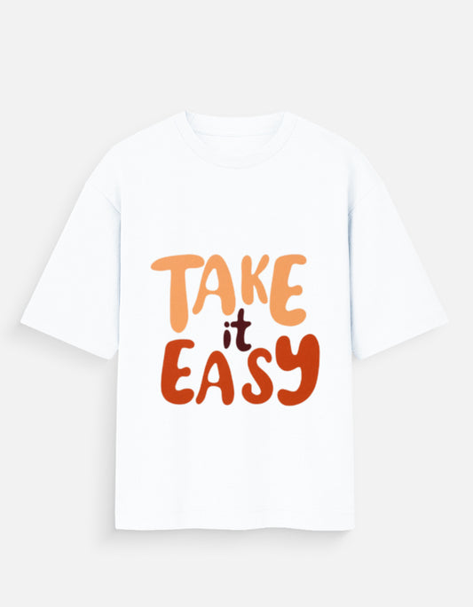 TrueSide Unisex Oversized Standard T-Shirt – White – Front View