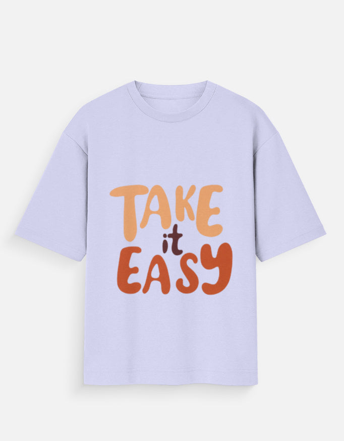 TrueSide Unisex Oversized Standard T-Shirt – Lavender – Front View