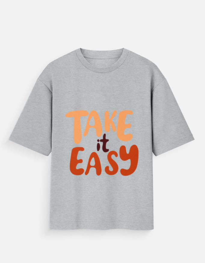 TrueSide Unisex Oversized Standard T-Shirt – Grey Melange – Front View