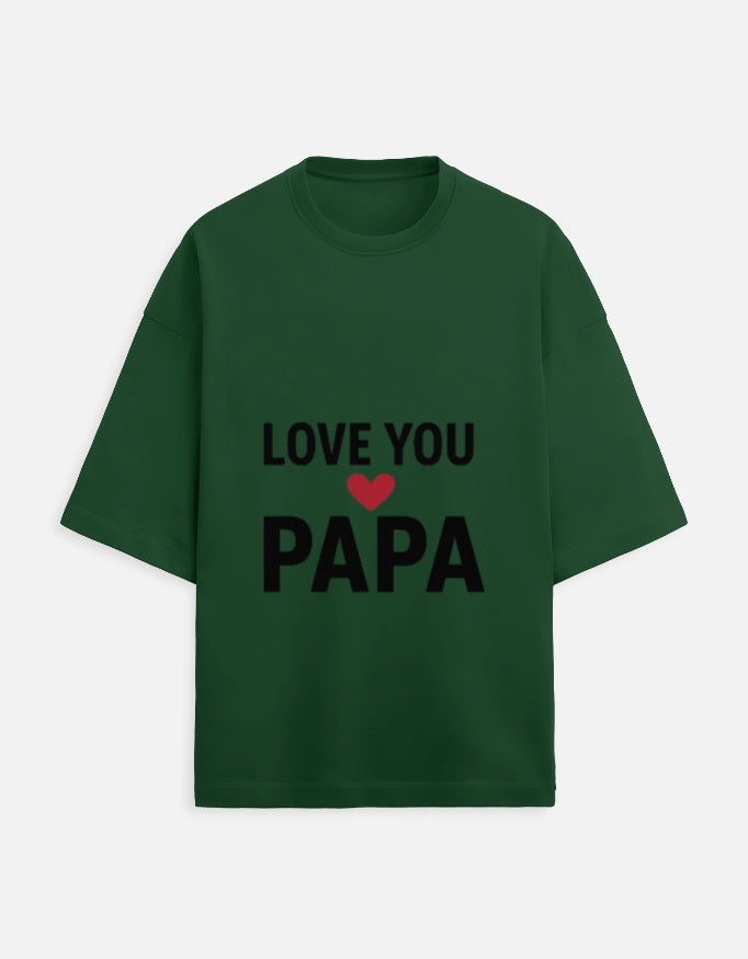 TrueSide Unisex Terry Oversized Tee – Bottle Green – Front View