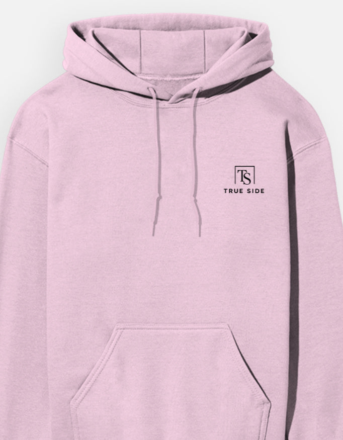 TrueSide Unisex Hoodie – Light Baby Pink – Side View